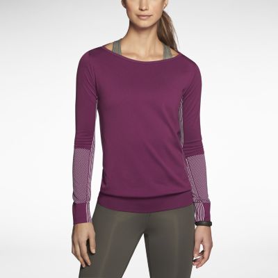 Nike Dri FIT Knit Epic Crew Womens Training Shirt   Bright Grape