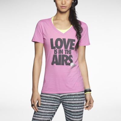 Nike Love Is In The Airs Womens T Shirt   Red Violet