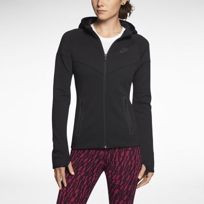 Nike Windrunner Tech Fleece Womens Hoodie   Black