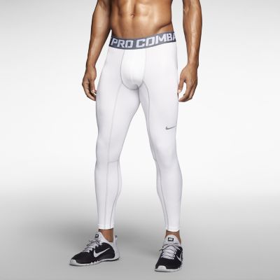 Nike Pro Combat Hyperwarm Compression Lite Mens Tights   White