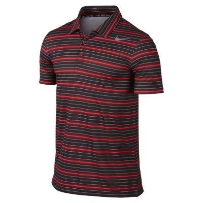 Nike Rally Sphere Stripe Mens Tennis Polo   Light Crimson