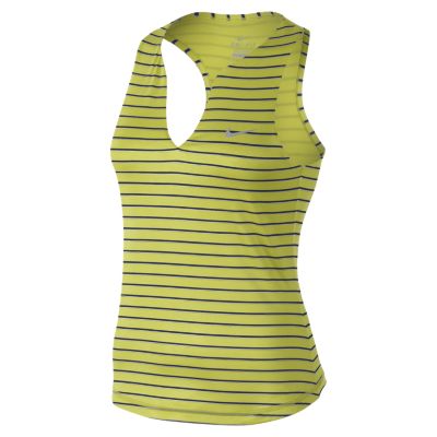 Nike Stripe Pure Womens Tennis Tank Top   Venom Green