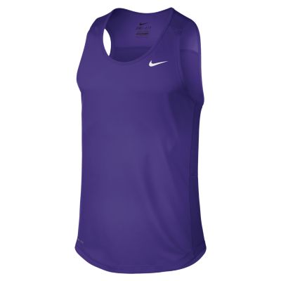 Nike Miler Mens Running Singlet   Team Purple