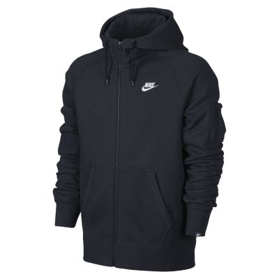 Nike AW77 Fleece Full Zip Mens Hoodie   Dark Obsidian