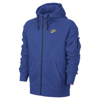 Nike AW77 Fleece Full Zip Mens Hoodie   Game Royal