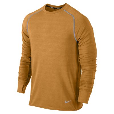 Nike Dri FIT Sprint Crew Mens Running Shirt   Kumquat