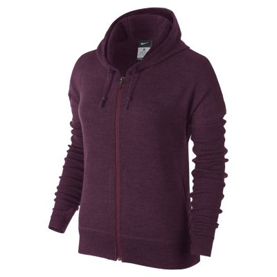 Nike Heavenly Full Zip Womens Training Hoodie   Dark Bordeaux Heather