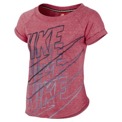 Nike Run Heritage Girls T Shirt   Geranium