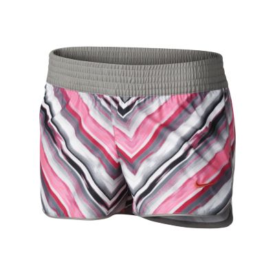 Nike Pattern Girls Shorts   Dark Base Grey