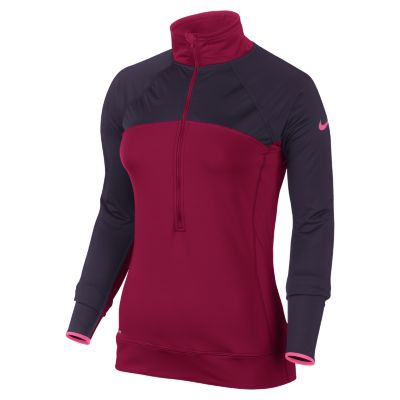 Nike Pro Hyperwarm Fitted Max Shield Half Zip Womens Training Top   Raspberry R