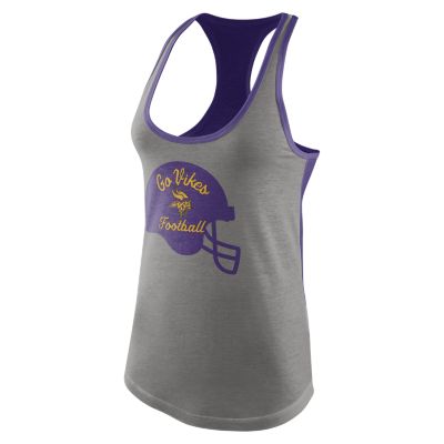 Nike Helmet (NFL Minnesota Vikings) Womens Tank Top   Dark Grey Heather