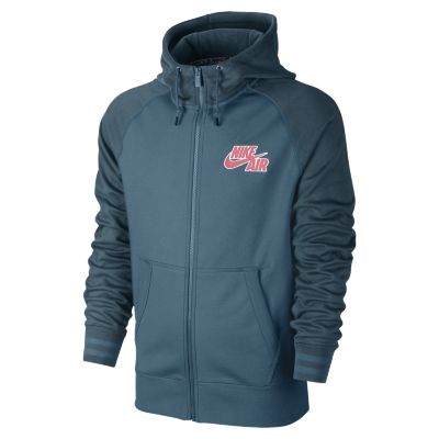 Nike AW77 Basketball Tech Full Zip Mens Hoodie   Space Blue