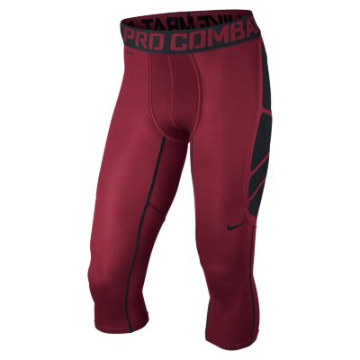 Nike Pro Combat Hypercool Compression 3/4 Length Mens Tights   Gym Red