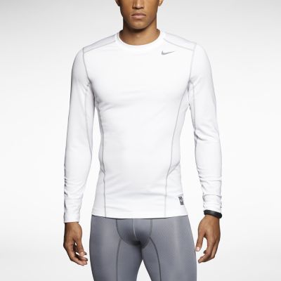 Nike Pro Combat Hyperwarm Lite Fitted Mens Shirt   White