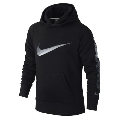 Nike HBR Swoosh Pullover Boys Hoodie   Black