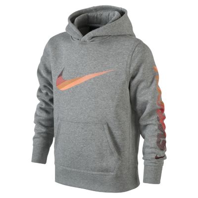 Nike HBR Swoosh Pullover Boys Hoodie   Dark Grey Heather