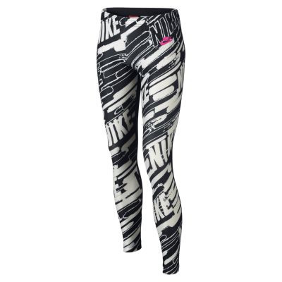 Nike Allover Print Girls Leggings   Sail