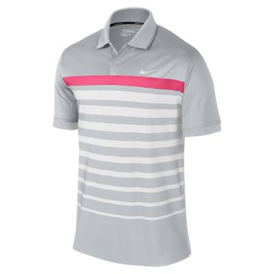 Nike Innovation Stripe Mens Golf Polo   Light Magnet Grey