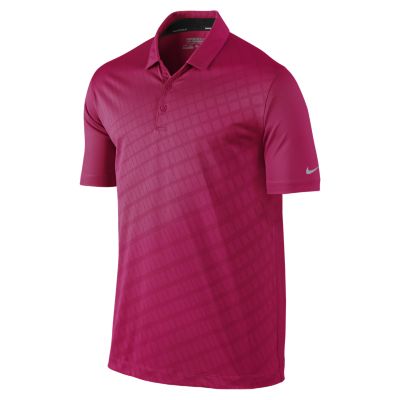 Nike Innovation Two Color Jacquard Mens Golf Polo   Fuchsia Force