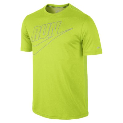 Nike Legend Run Swoosh Mens Running Shirt   Cyber