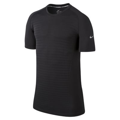 Nike Dri FIT Knit Novelty Crew Mens Running Shirt   Black