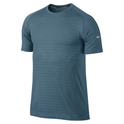 Nike Dri FIT Knit Novelty Crew Mens Running Shirt   Rift Blue