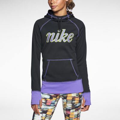Nike All Time Script Graphic Pullover Womens Hoodie   Black
