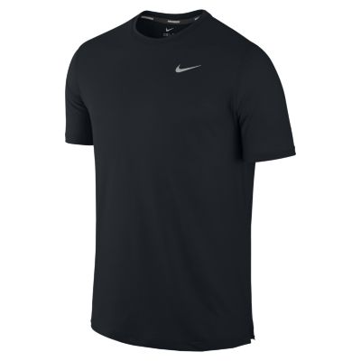 Nike Dri FIT Touch Tailwind Short Sleeve Crew Mens Running Shirt   Black