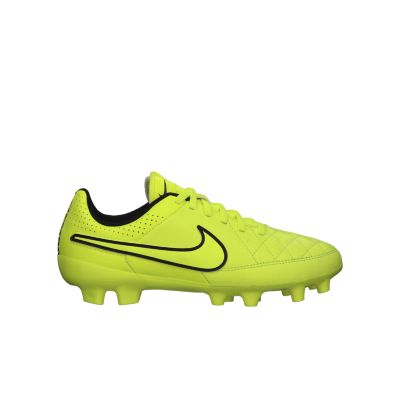 Nike Jr. Tiempo Genio Leather (1y 6y) Kids Firm Ground Soccer Cleats   Volt