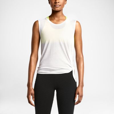 Nike Dri FIT Touch Club Side Tie Womens Top   White