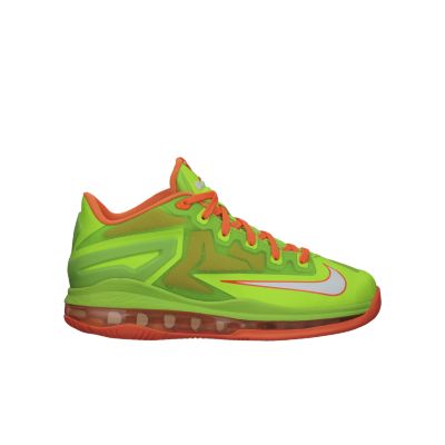 Nike LeBron XI Max Low (3.5y 7y) Kids Basketball Shoes   Electric Green