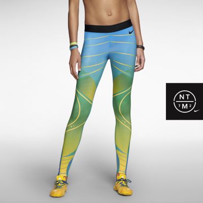 Nike Pro Brasil Print Womens Tights   Varsity Maize