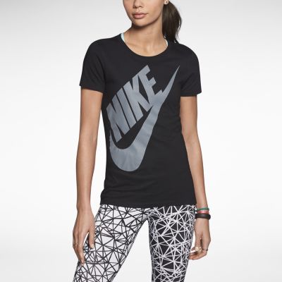 Nike Reflective Futura Womens T Shirt   Black