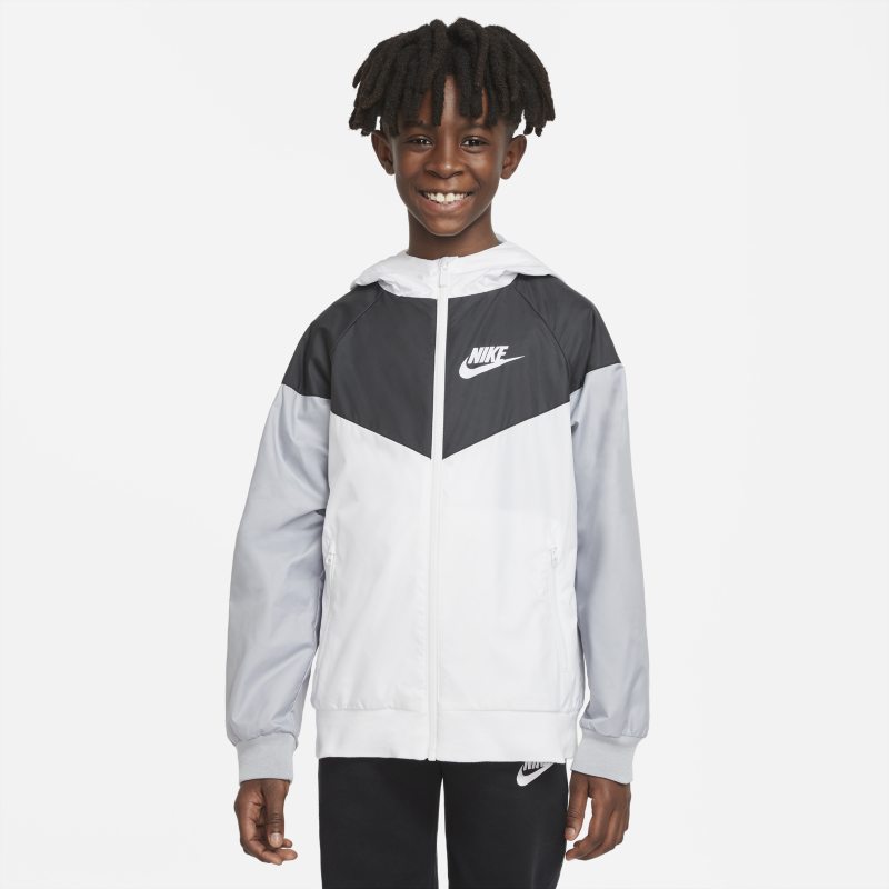 Nike Sportswear Windrunner Older Kids'(Boys') Jacket - White | 850443 ...