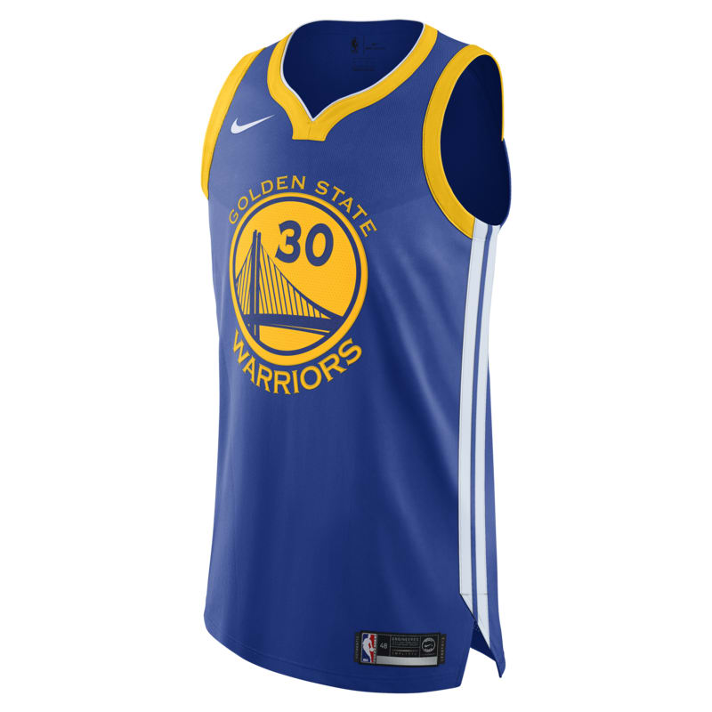 Maillot connecte Nike NBA Stephen Curry Icon Edition Authentic Golden State Warriors pour Homme Bleu