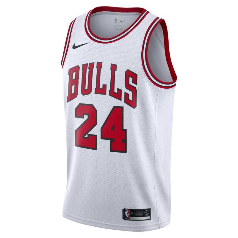 Maillot connecte Nike NBA Lauri Markkanen Association Edition Swingman Chicago Bulls pour Homme Blanc
