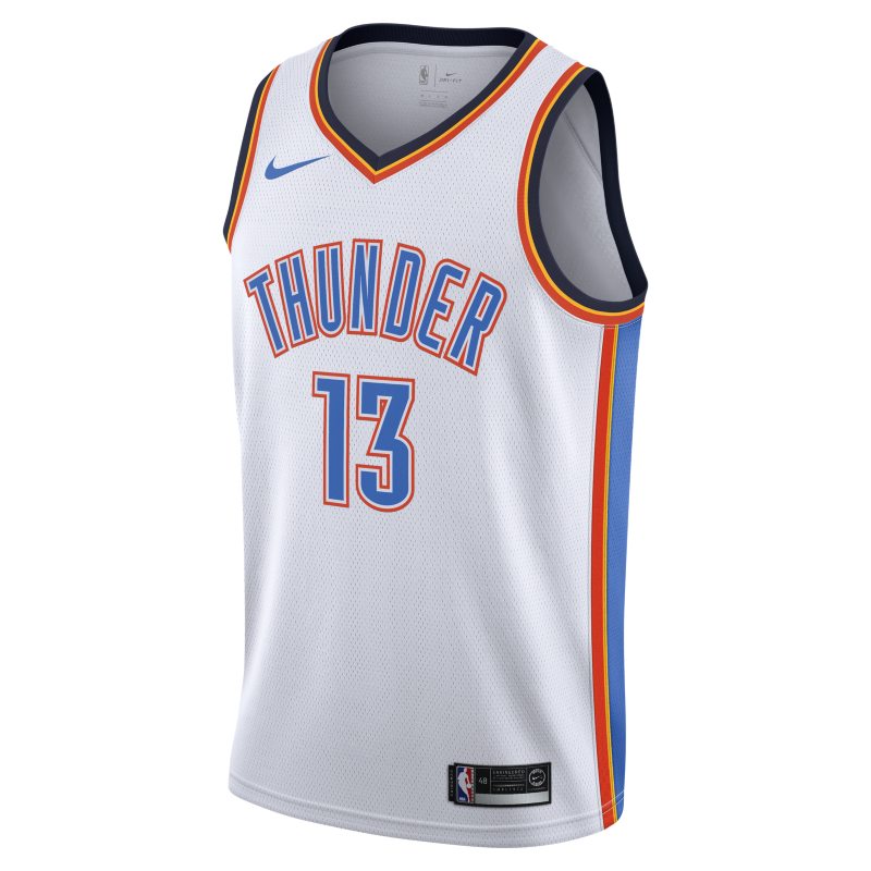 Maillot connecte Nike NBA Paul George Association Edition Swingman Oklahoma City Thunder pour Homme Blanc