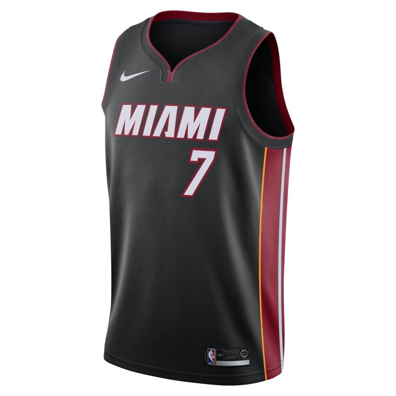 Maillot connecte Nike NBA Goran Dragic Icon Edition Swingman Miami Heat pour Homme Noir