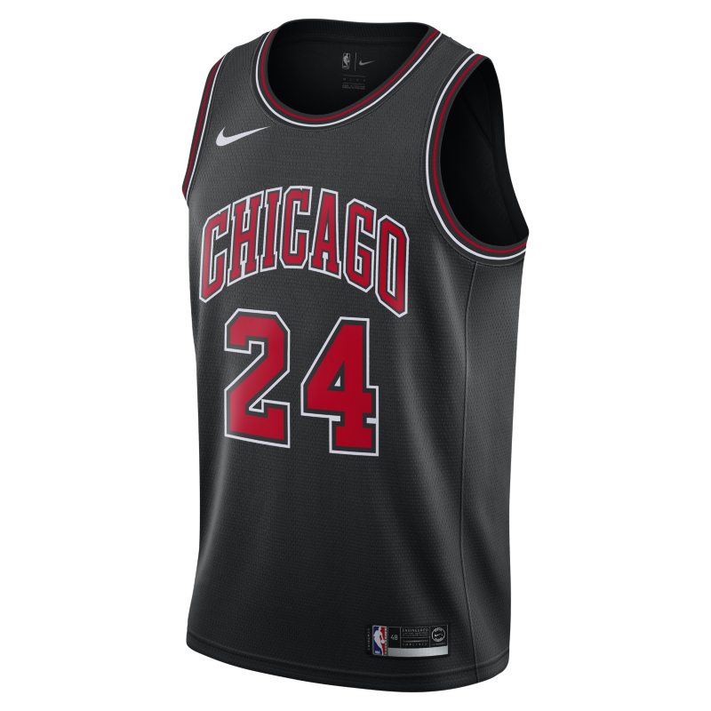 Maillot connecte Nike NBA Lauri Markkanen Statement Edition Swingman Chicago Bulls pour Homme Noir