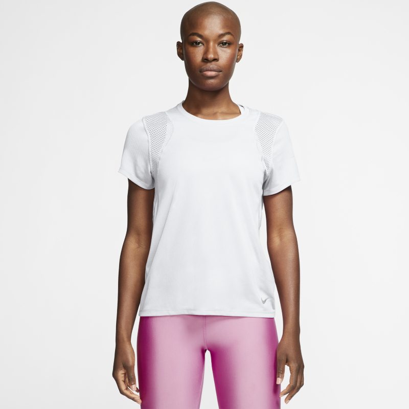 Damska koszulka z krótkim rękawem do biegania Nike Run - Biel