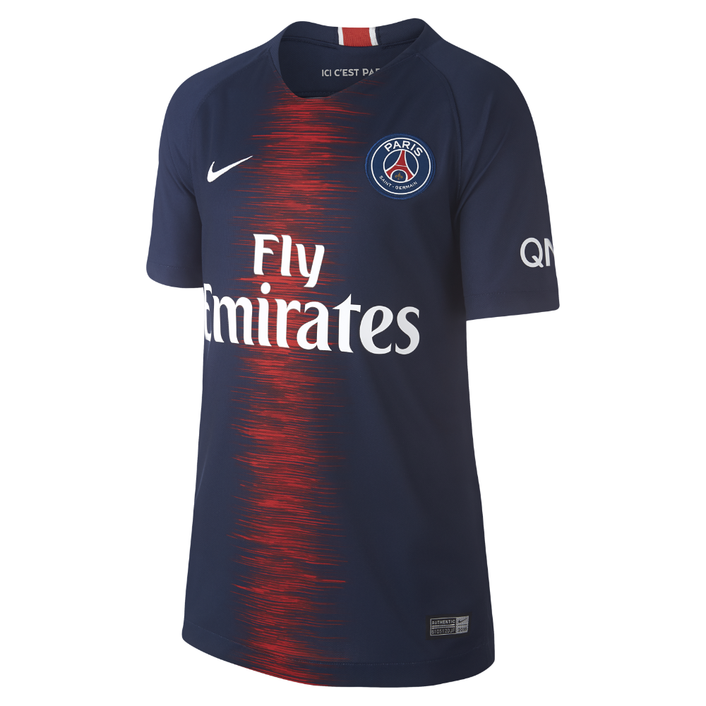 Nike 2018/19 Paris Saint-Germain Stadium Home Big Kids' Soccer Jersey ...