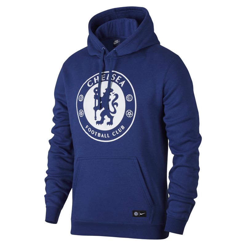 Nike Chelsea FC Crest Men's Sweatshirt Football Hoodie - Blue | 905497 ...
