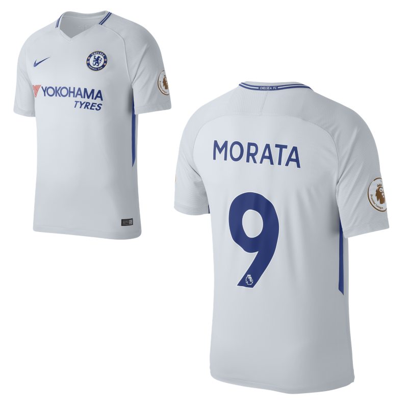 

2017/18 Chelsea FC Stadium Away (Alvaro Morata) Erkek Futbol Forması - Gümüş