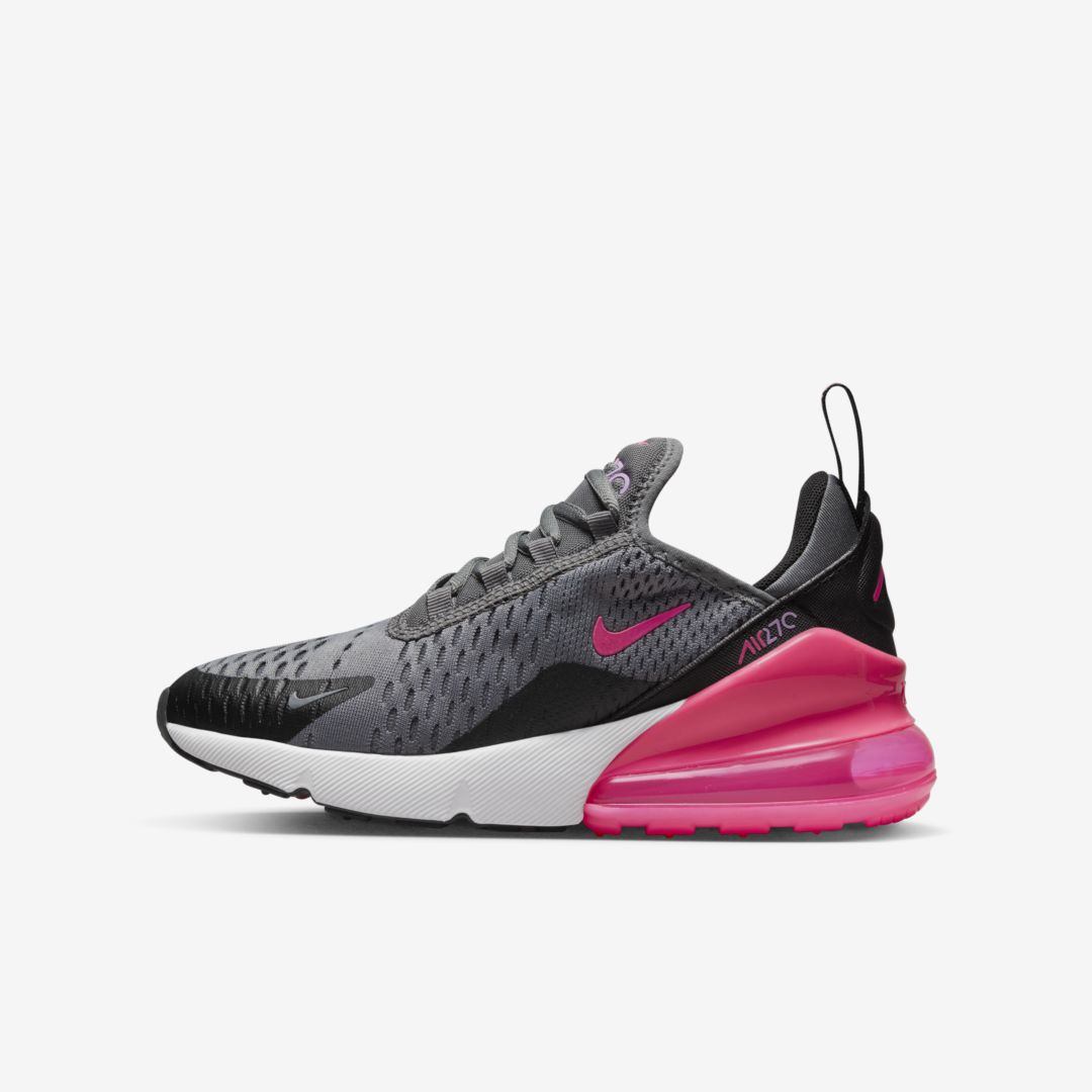 Nike Air Max 270 Big Kids' Shoes In Smoke Grey,black,white,hyper Pink ...