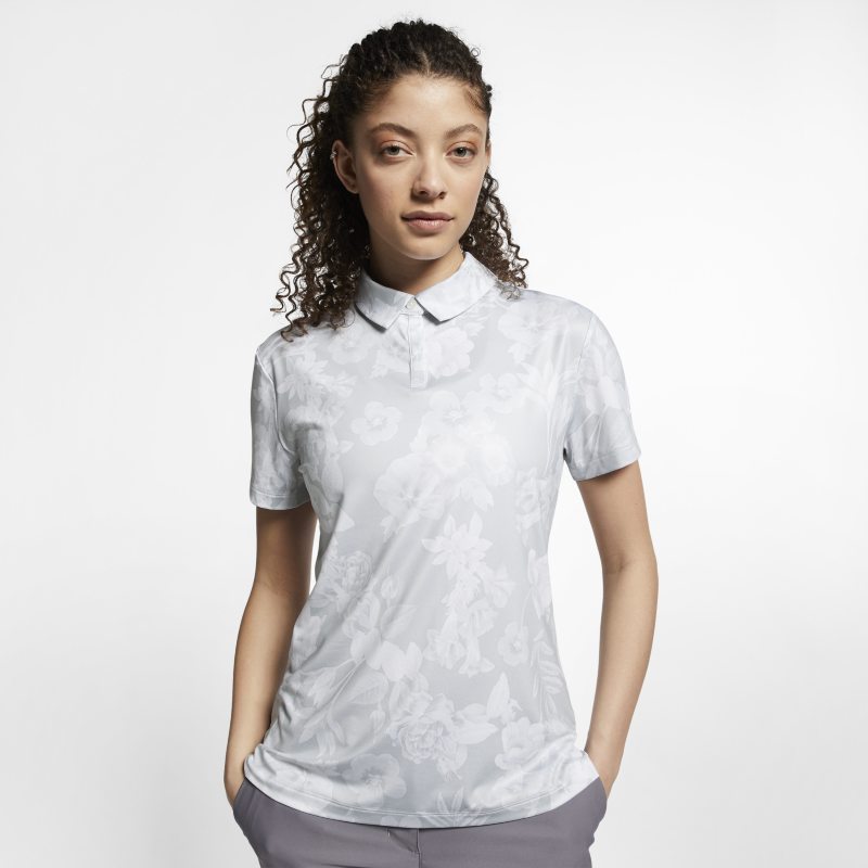 Polo de golf imprime Nike Dri-FIT UV pour Femme - Argent
