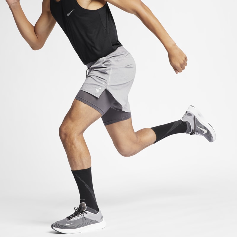 Short de running 2 en 1 Nike Flex Stride 12,5 cm pour Homme - Gris