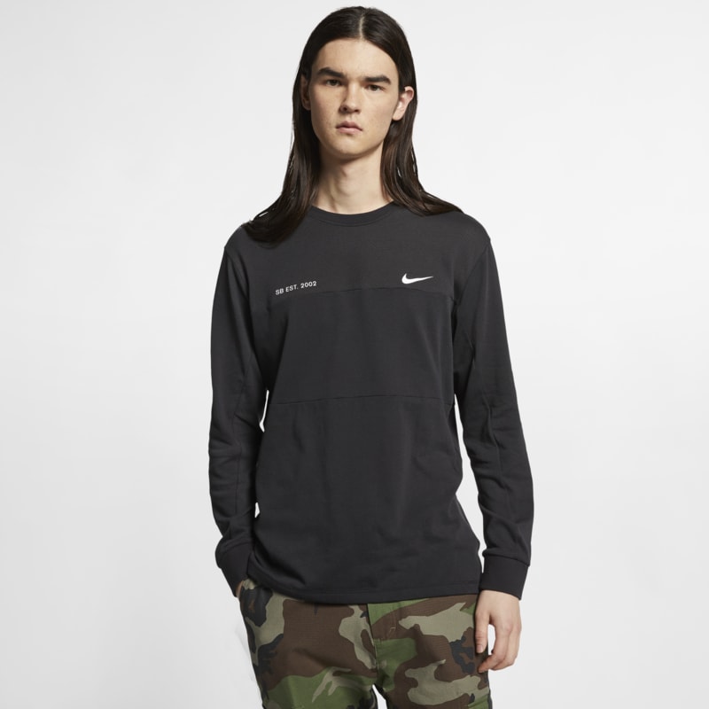 Haut de skateboarda manches longues en mesh Nike SB - Noir