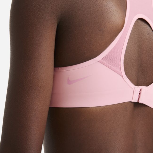 Damski stanik sportowy z wkładkami zapewniający wysokie wsparcie Nike Dri-FIT Rival - Różowy