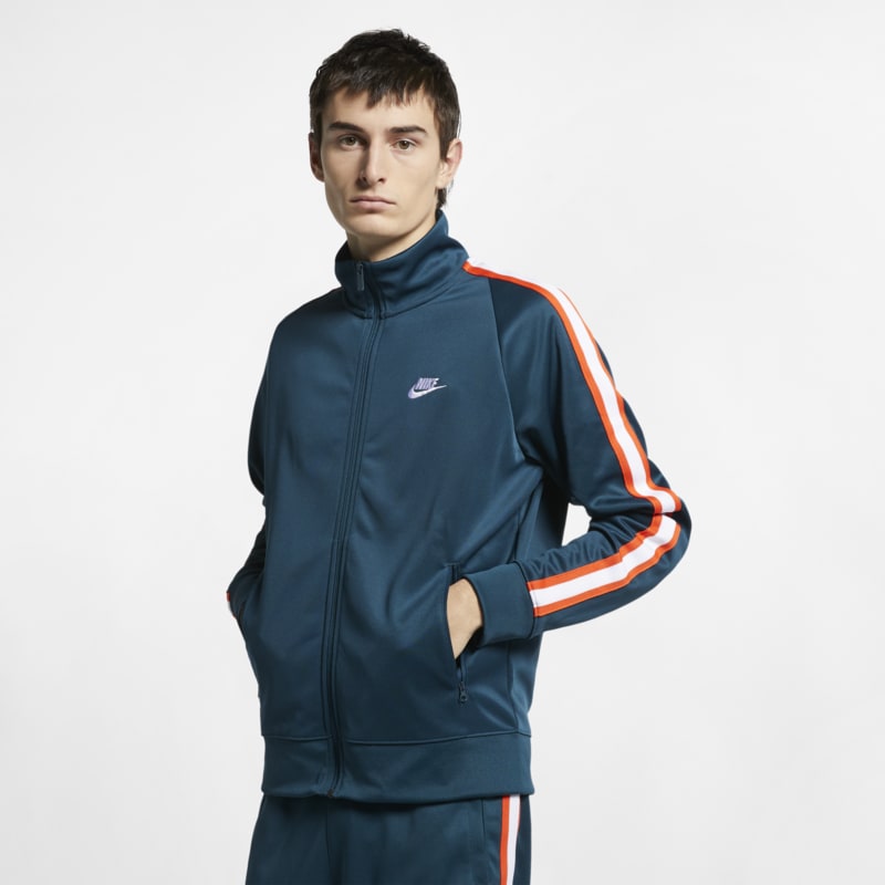 Veste de survetement en maille Nike Sportswear N98 pour Homme - Bleu