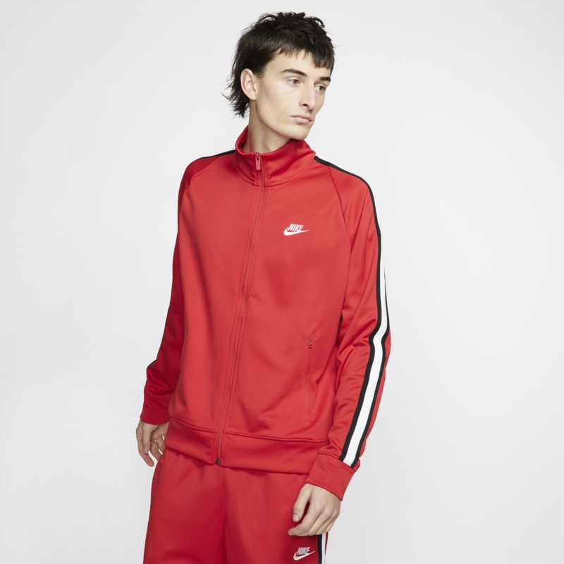 Veste de survetement en maille Nike Sportswear N98 pour Homme - Rouge